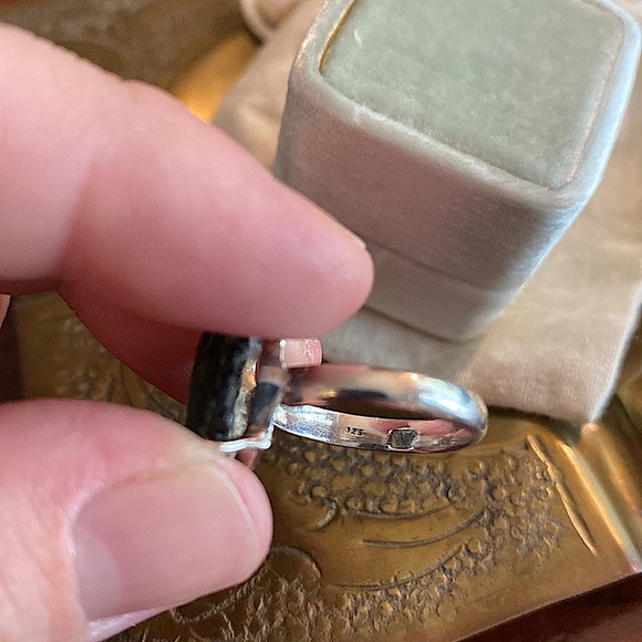 Authentic Genuine Natural Raw Moldavite Sterling Silver Gemstone Ring - Picture 10 of 10